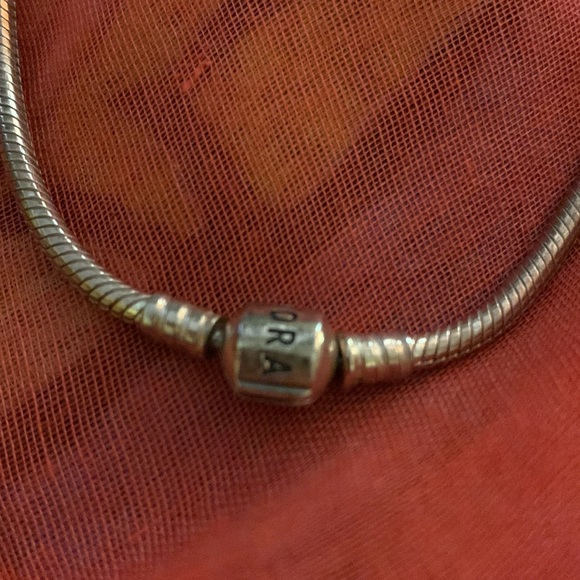 RETIRED Pandora Snake Chain Charm Bracelet with 2 Charms. ✨ - Picture 3 of 8